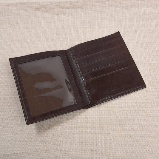 NOS Leather Wallet/Billfold ca. 12cm - Brown