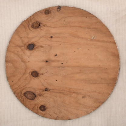 Große handbemalte österreichische Schützenscheibe aus Holz – Datiert 1977 – Hirsch-/Jagdmotiv