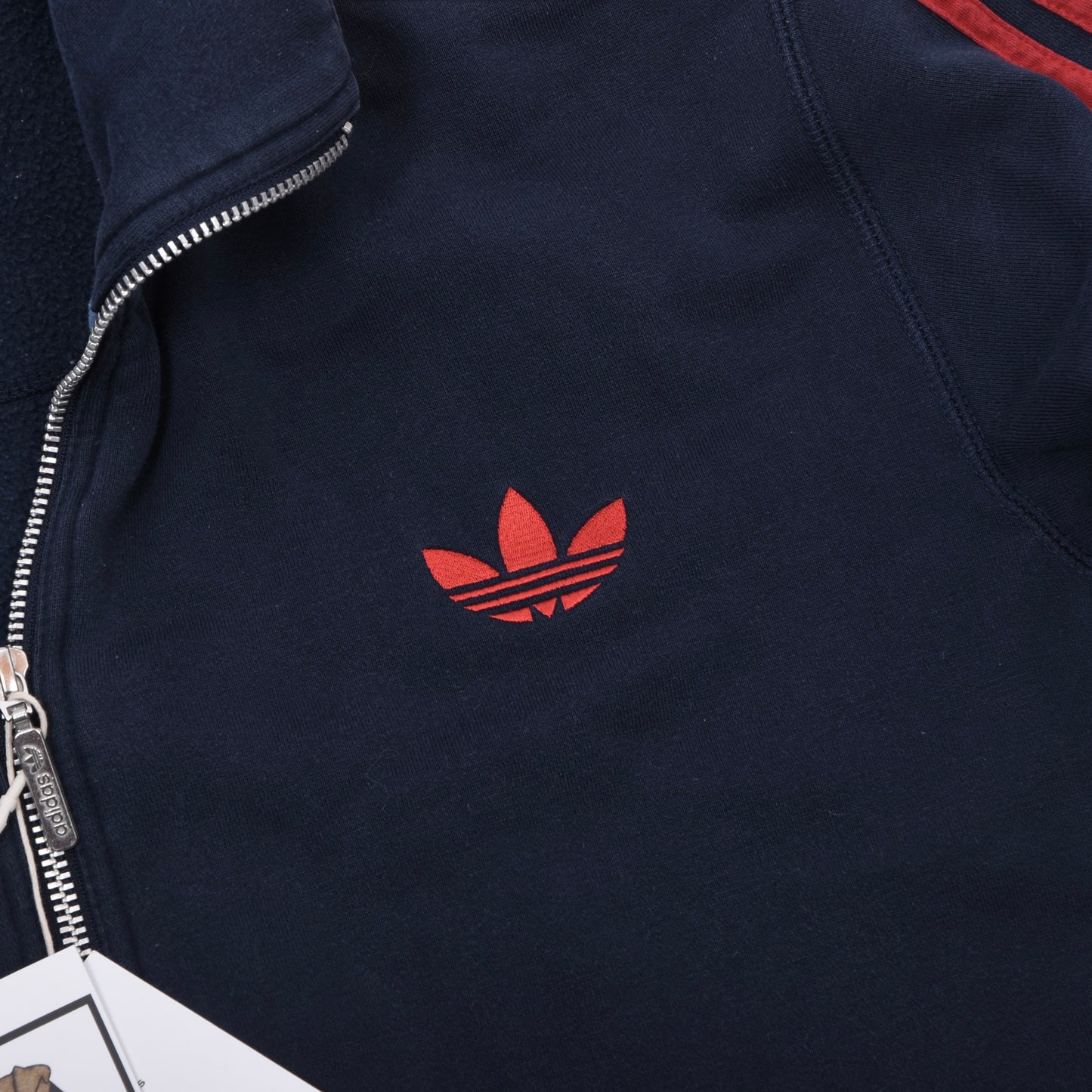 Adidas Cotton Blend Track Suit Size M Chest ca. 63.5cm - Navy/Red