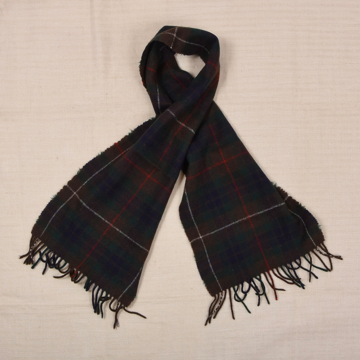 Blackwatch Tartan x2 Wool Scarves ca. 120-138cm