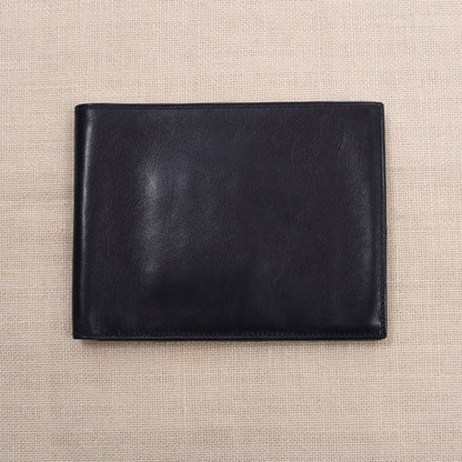 NOS Glattleder Brieftasche - Marineblau