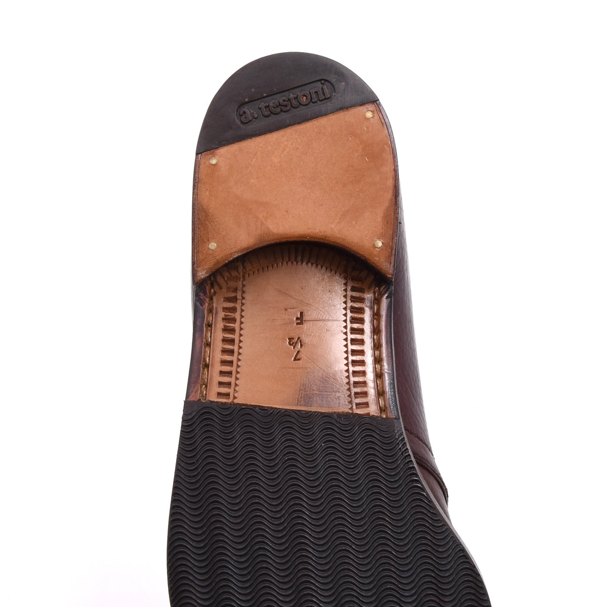 A. Testoni Derby Schuhe Gr. 7.5 F – Bordeaux-Braun