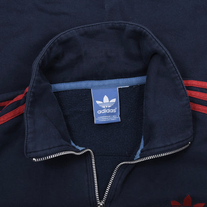 Adidas Cotton Blend Track Suit Size M Chest ca. 63.5cm - Navy/Red