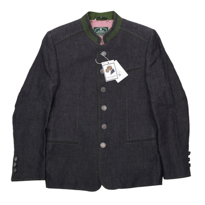 Allwerk 100% Leinen Janker/Jacke Größe 46 ca. 52,5cm - Grau