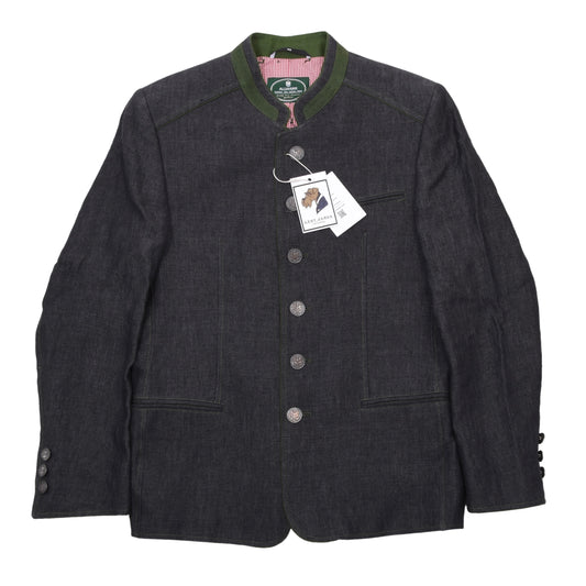 Allwerk 100% Leinen Janker/Jacke Größe 46 ca. 52,5cm - Grau