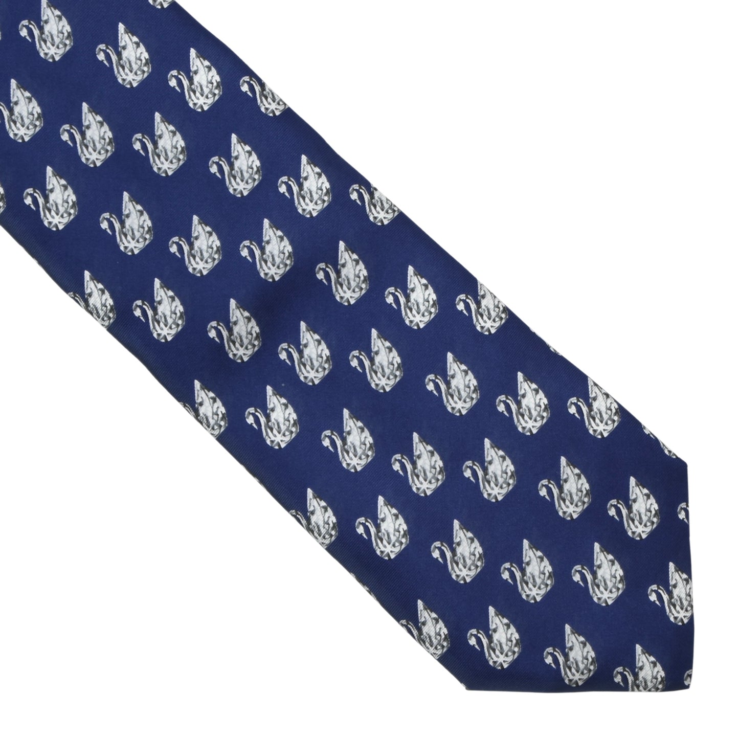 Swarovski Silk Tie ca. 143m/9.5cm - Blue Swans