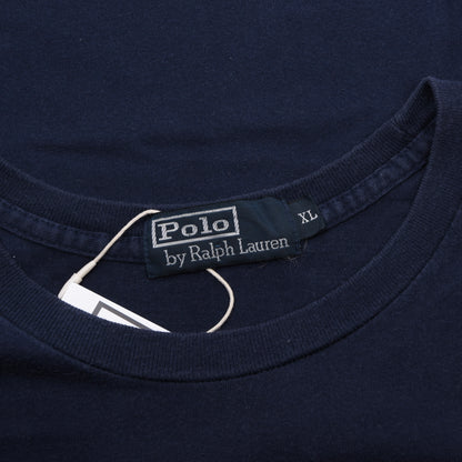 Vintage Polo Ralph Lauren Spellout T-Shirt Größe XL ca. 64,5 cm – Marineblau