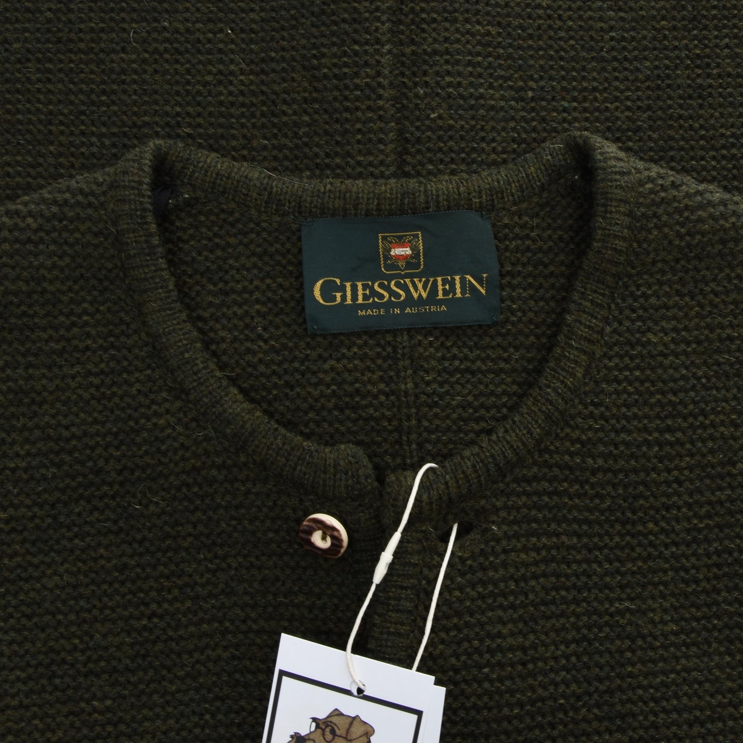 Giesswein Wool Sweater Vest/Trachtenweste Size 52 - Moss Green