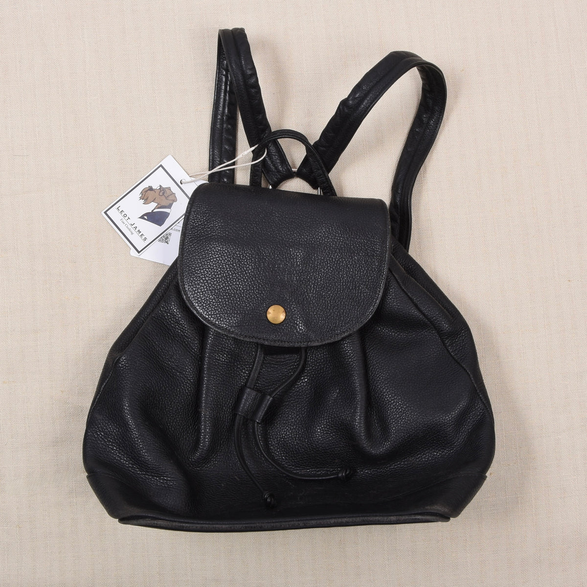 Vintage R. Horn's Wien Leder Rucksack Made in Austria - Schwarz