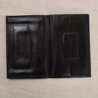 NOS Luxury Leather Travel Wallet - Black