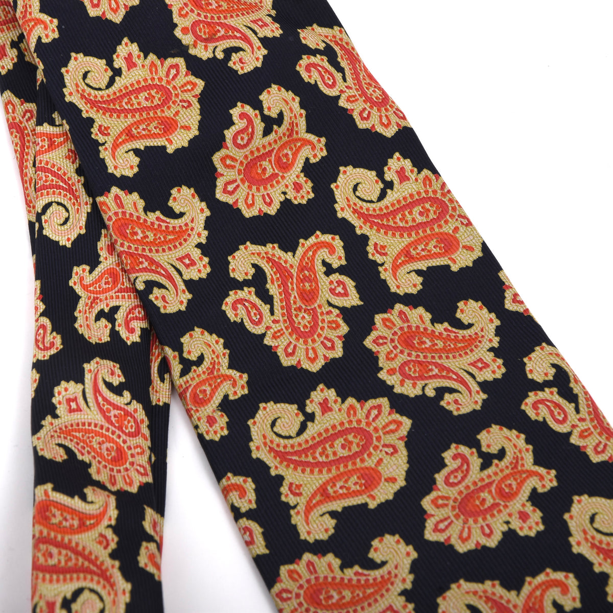 Edsor Kronen Silk Tie - Orange Paisley