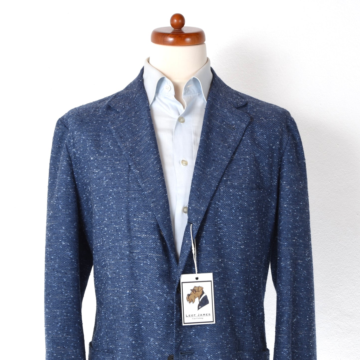 Kiton Napoli Mod. Lasa Slubby Cashmere Blend Jacket Size 58 ca. 58cm - Blue