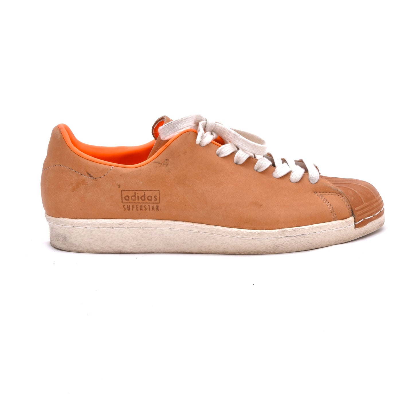 Adidas Superstar Sneakers 80s Clean Leather Größe 42 2/3 - Hellbraun/Orange