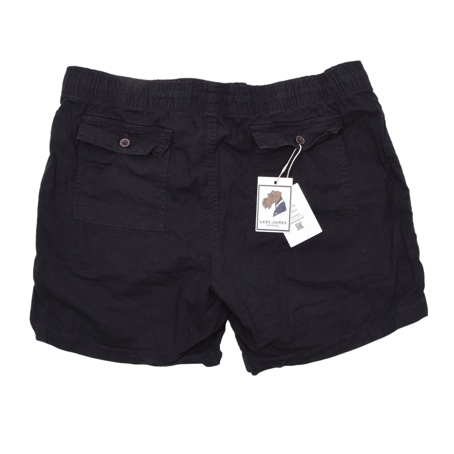 Piombo Cotton-Linen Shorts Size XL Reg - Washed Black