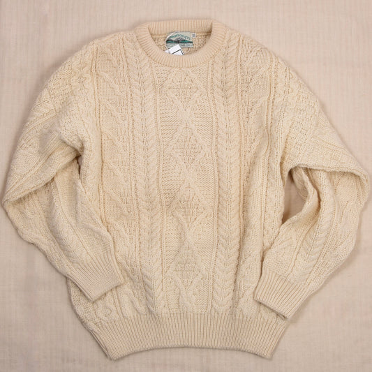 Aran Crafts 100% Wolle Fisherman's Pullover Gr. XXL Made in Irland - Natur