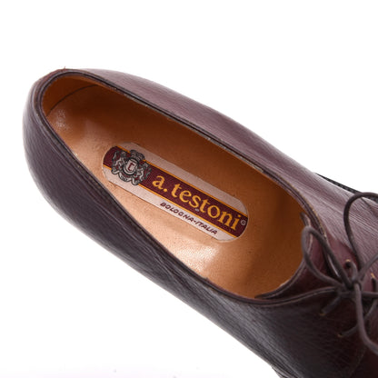 A. Testoni Derby Schuhe Gr. 7.5 F – Bordeaux-Braun