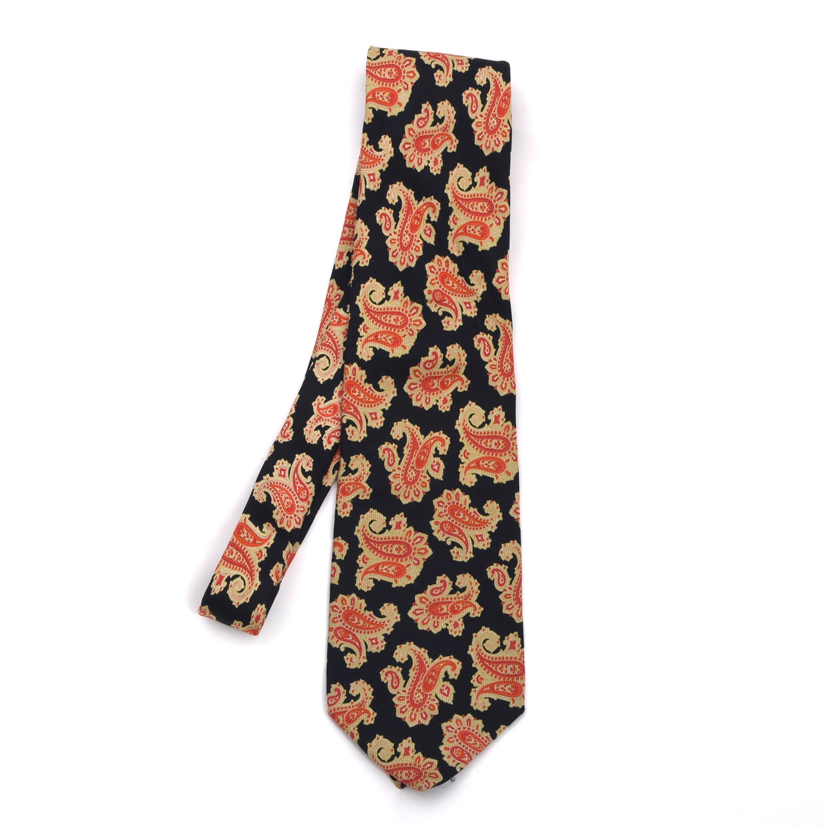 Edsor Kronen Silk Tie - Orange Paisley