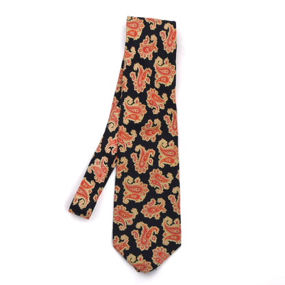 Edsor Kronen Silk Tie - Orange Paisley