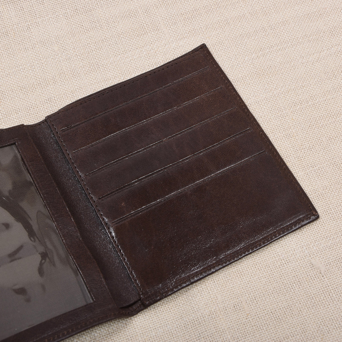 NOS Leather Wallet/Billfold ca. 12cm - Brown
