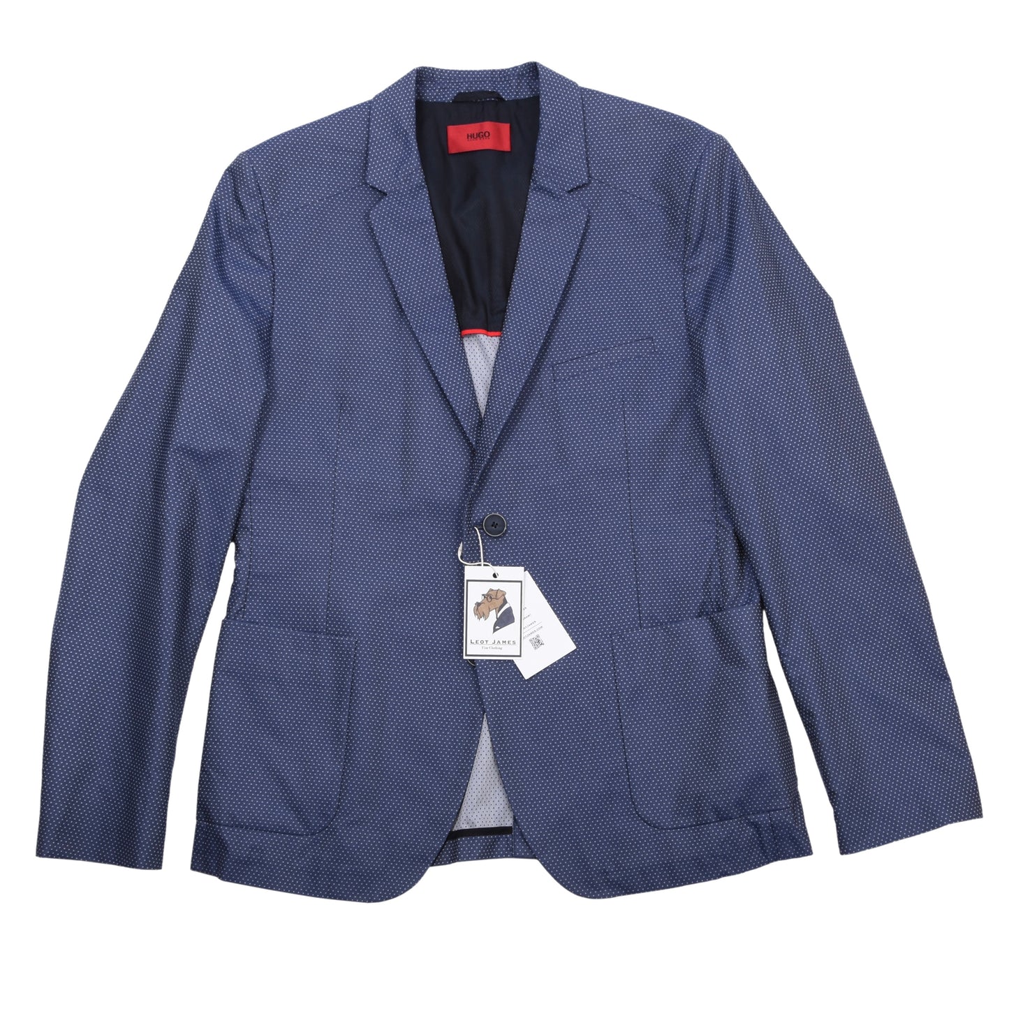 Hugo Boss Baumwoll-Punkte-Jacke Größe 52 Brust ca. 53cm - Blau