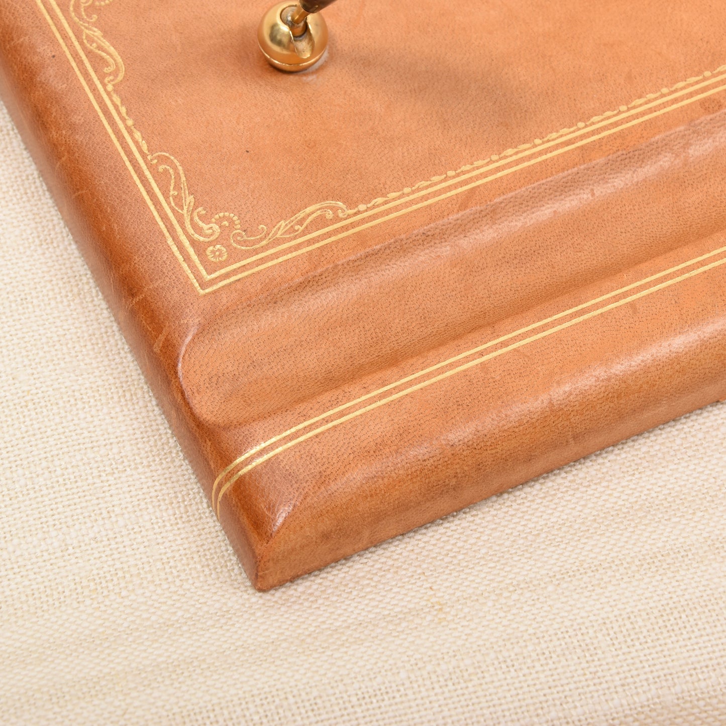 Vintage 4-teiliges Leder-Schreibset mit Wendbarer Schreibunterlage