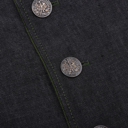Allwerk 100% Leinen Janker/Jacke Größe 46 ca. 52,5cm - Grau