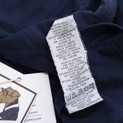 Vintage Polo Ralph Lauren Spellout T-Shirt Größe XL ca. 64,5 cm – Marineblau