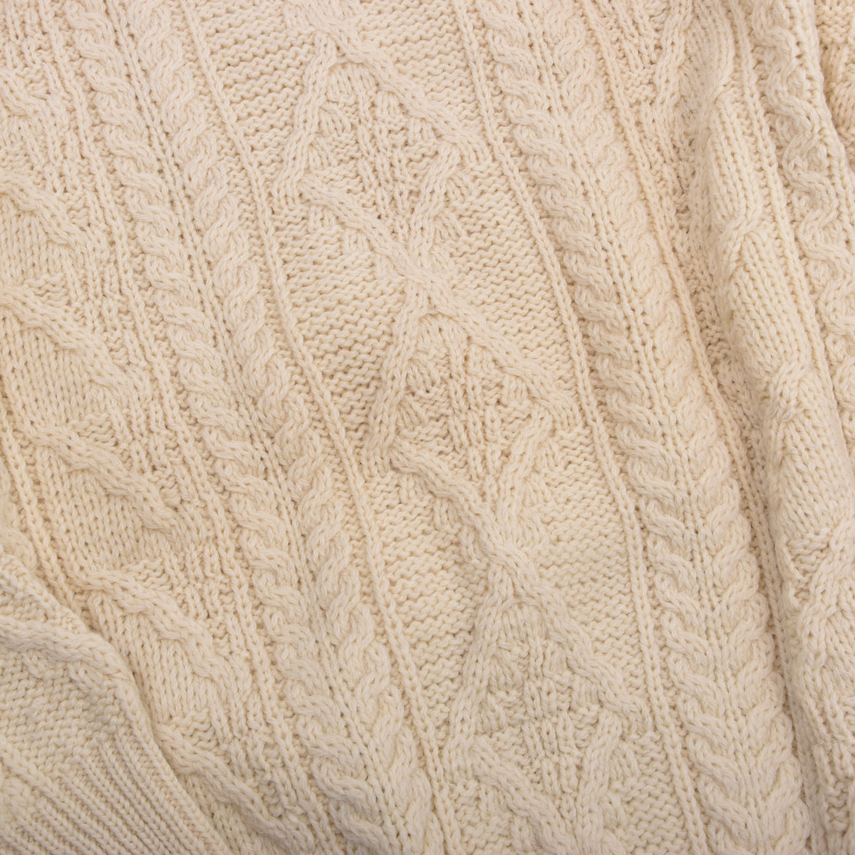 Aran Crafts 100% Wool Fisherman's Sweater Size XXL Made in Ireland - Natural