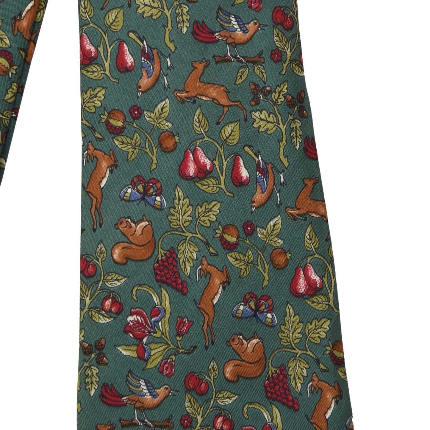 Salvatore Ferragmamo Silk Tie ca. 144cm/9cm - Green Woodland Print