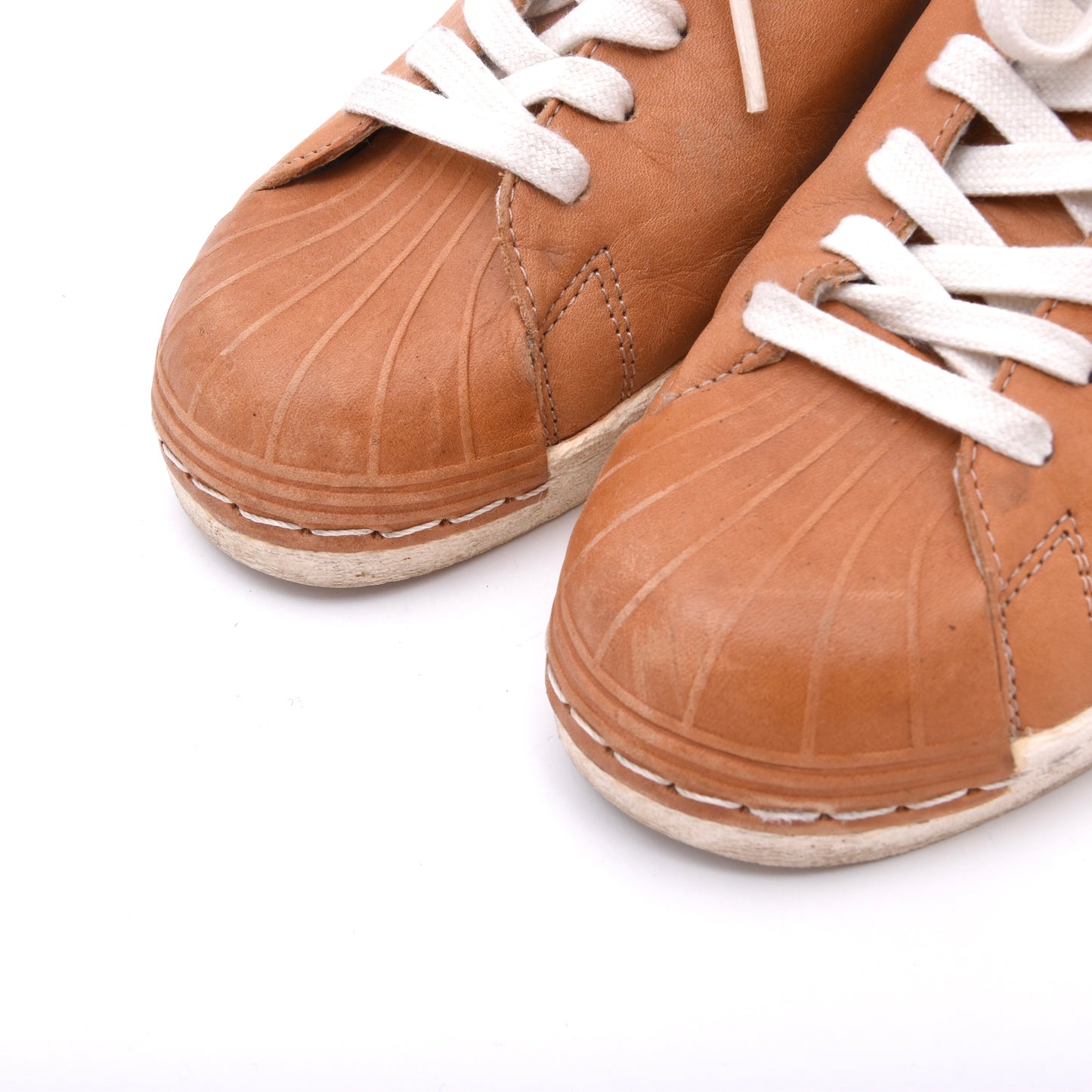 Adidas Superstar Sneakers 80s Clean Leather Größe 42 2/3 - Hellbraun/Orange