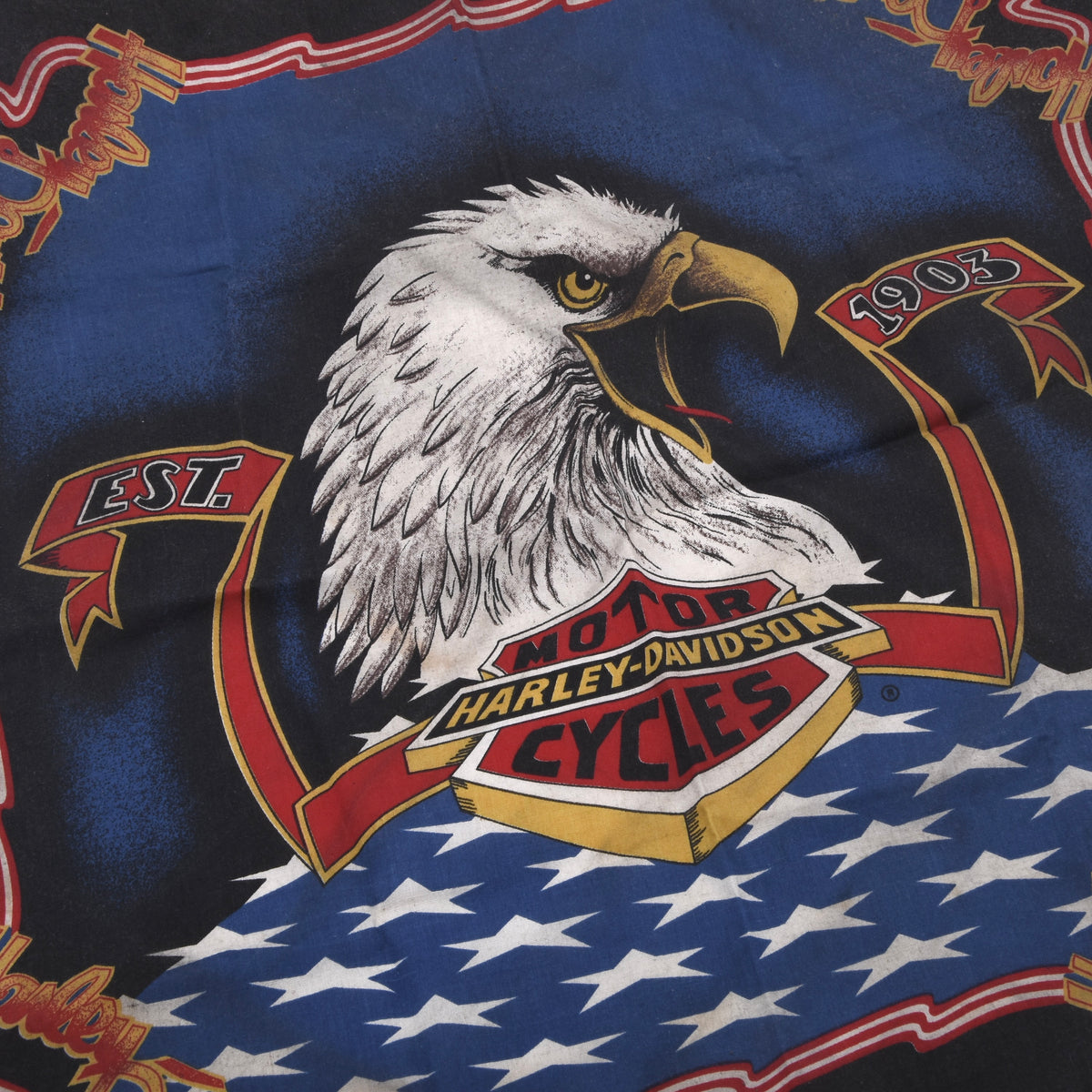 Vintage 1980er Harley Davidson Bandana/Kopftuch 53cm Made in the USA - Adler