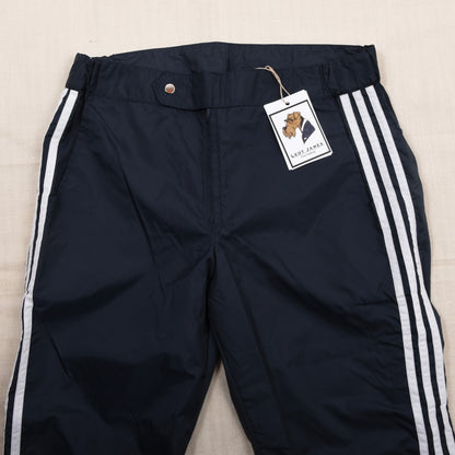 Vintage 80er Adidas Nylon-Regenhose Größe D50 ca. 48cm - Schwarz