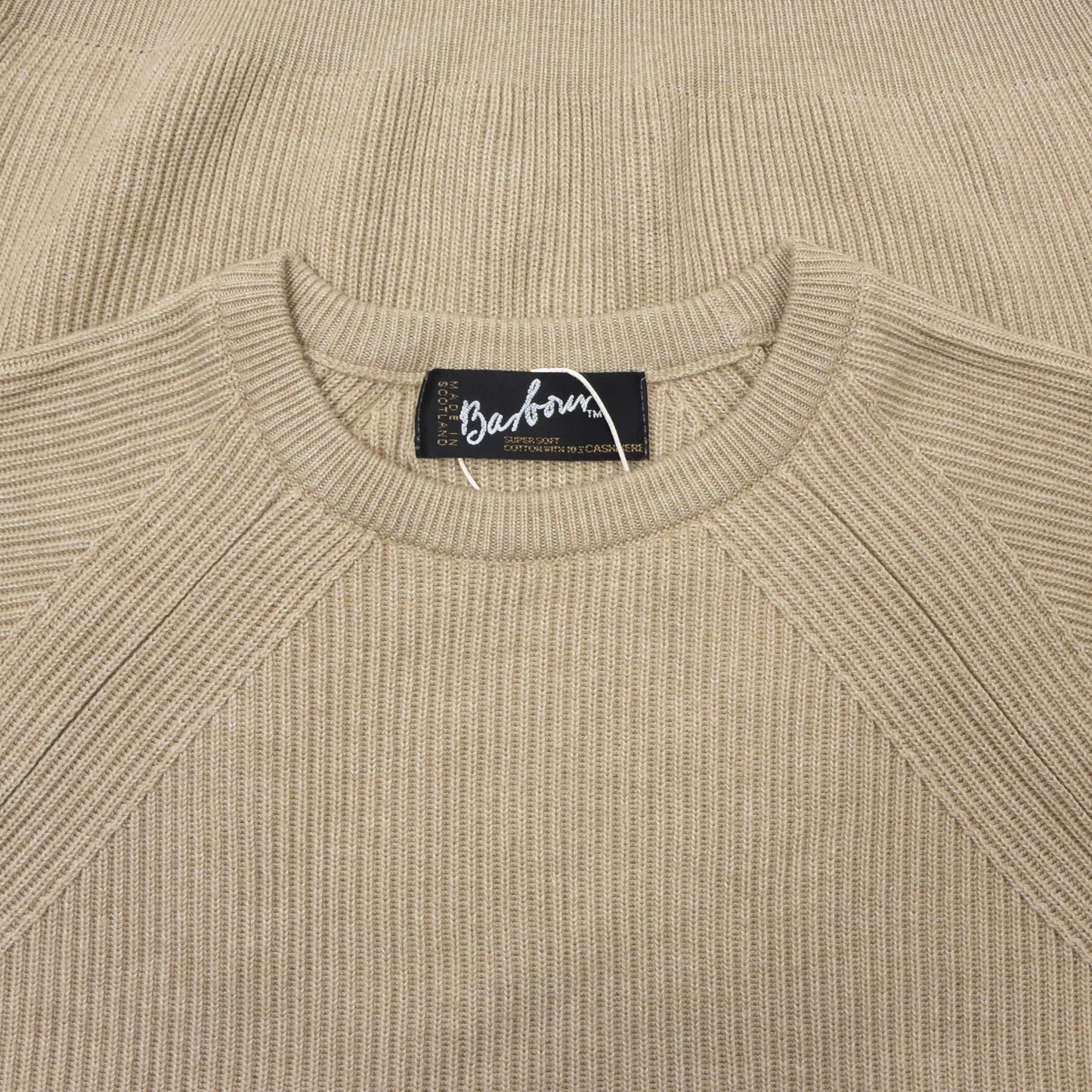 Barbour D827 Ribbed Sweater Size S - Beige