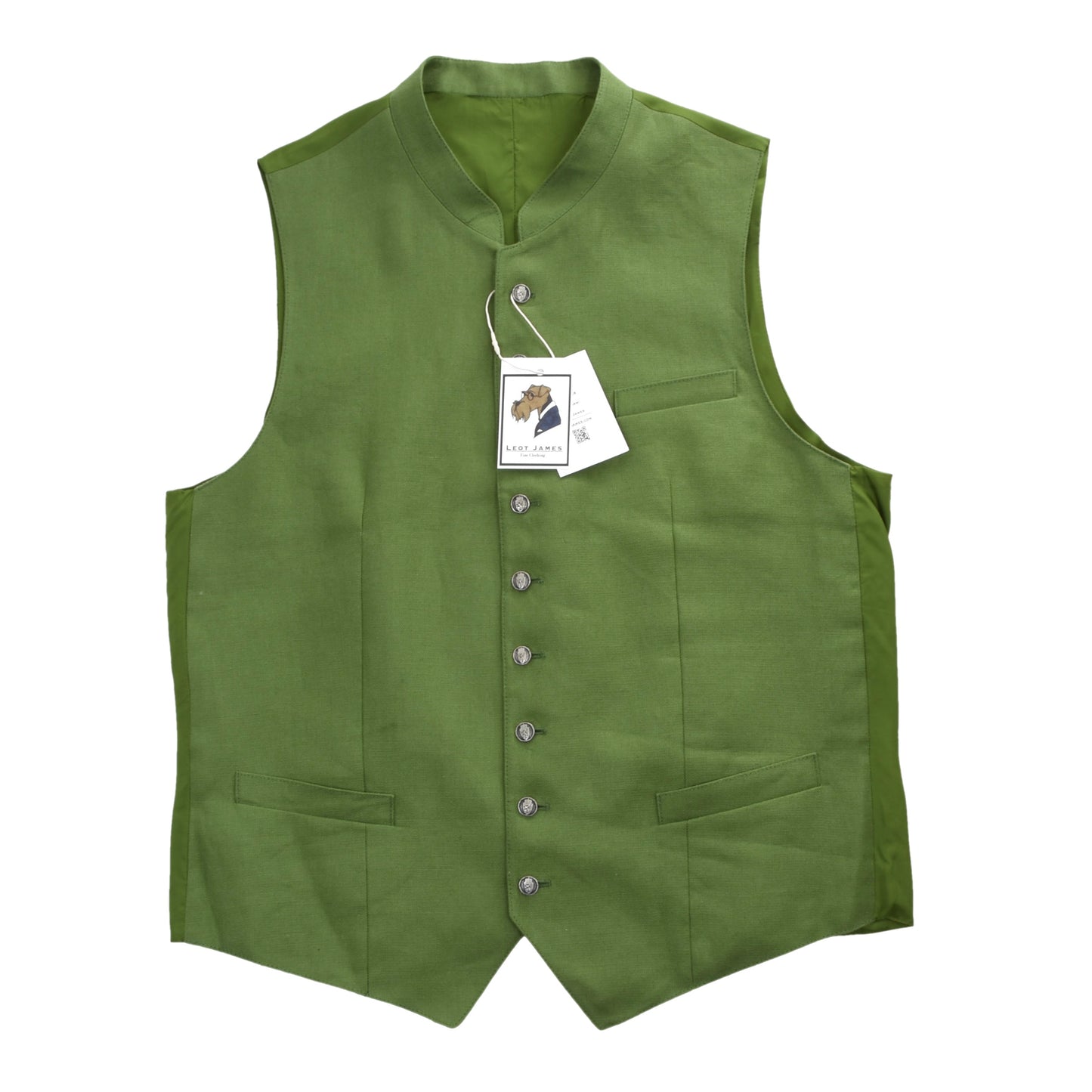 Allwerk Linen Vest/Trachtengilet Size 106 - Green