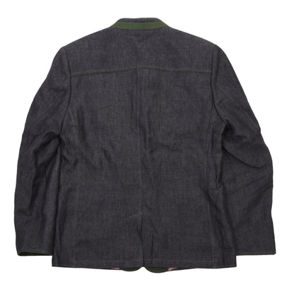 Allwerk 100% Leinen Janker/Jacke Größe 46 ca. 52,5cm - Grau