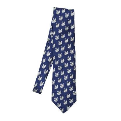 Swarovski Silk Tie ca. 143m/9.5cm - Blue Swans