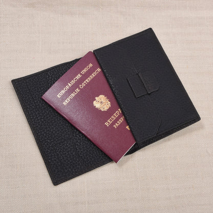 NOS Luxury Leather Travel Wallet Unsigned F. Schulz ca. 10cm - Black