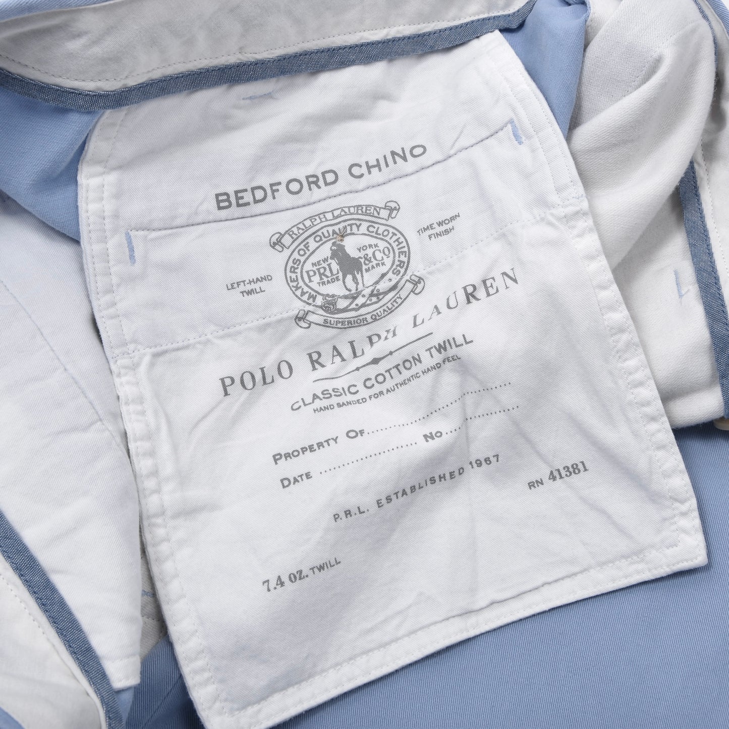 Polo Ralph Lauren Bedford Chino Hose Größe 46B-30 ca. 60cm – Blau