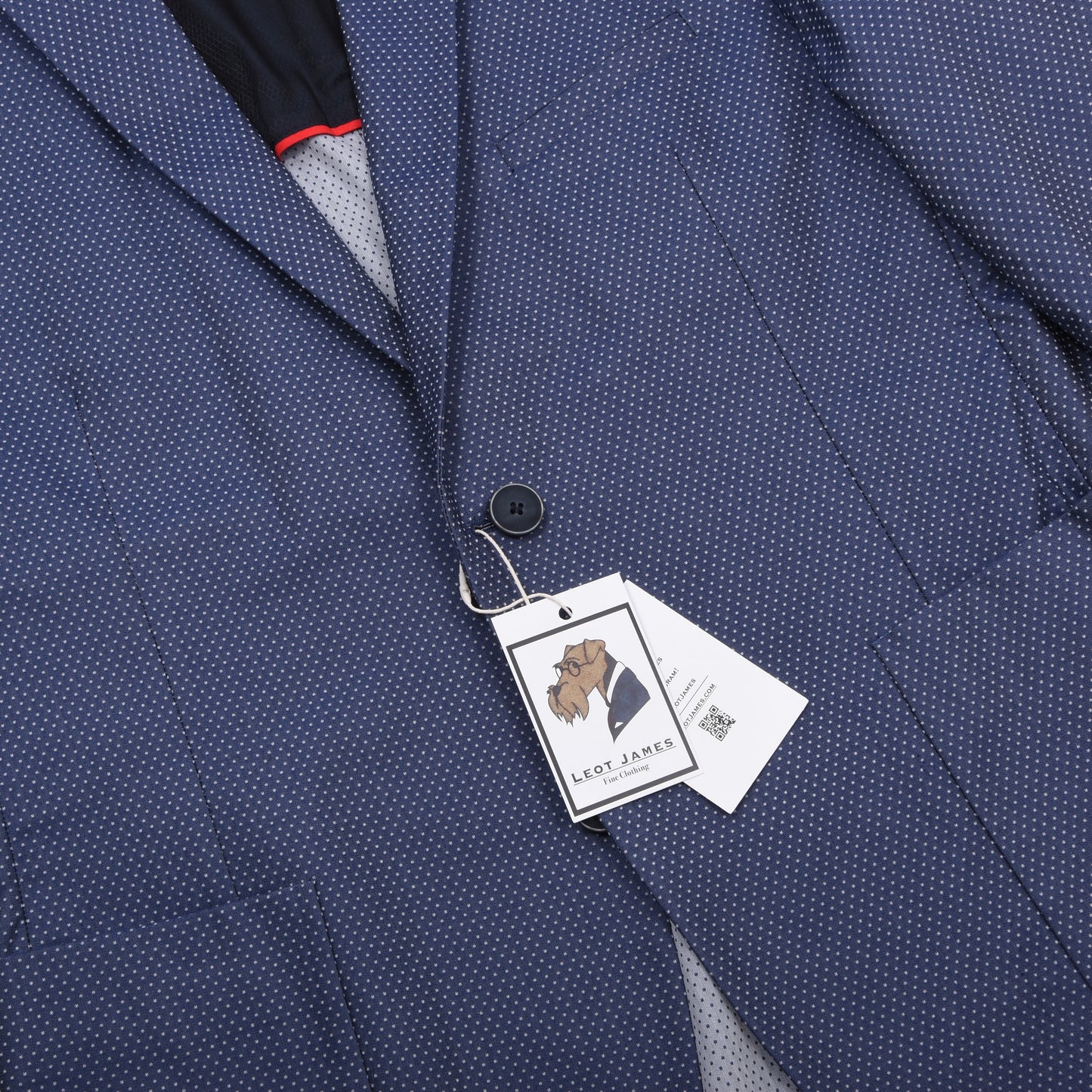 Hugo Boss Baumwoll-Punkte-Jacke Größe 52 Brust ca. 53cm - Blau