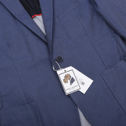 Hugo Boss Baumwoll-Punkte-Jacke Größe 52 Brust ca. 53cm - Blau