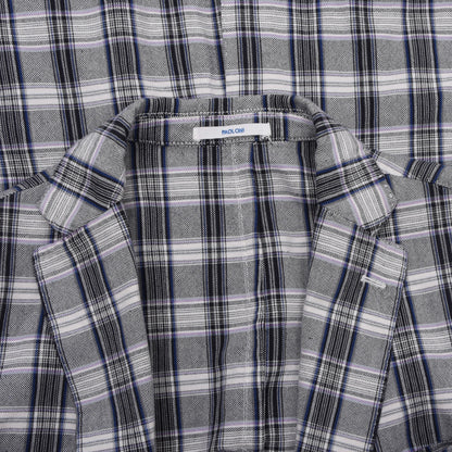 Paoloni Baumwoll-Leinen Jacke Größe 52 ca. 55cm - Grau Kariert