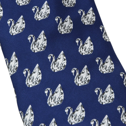 Swarovski Silk Tie ca. 143m/9.5cm - Blue Swans