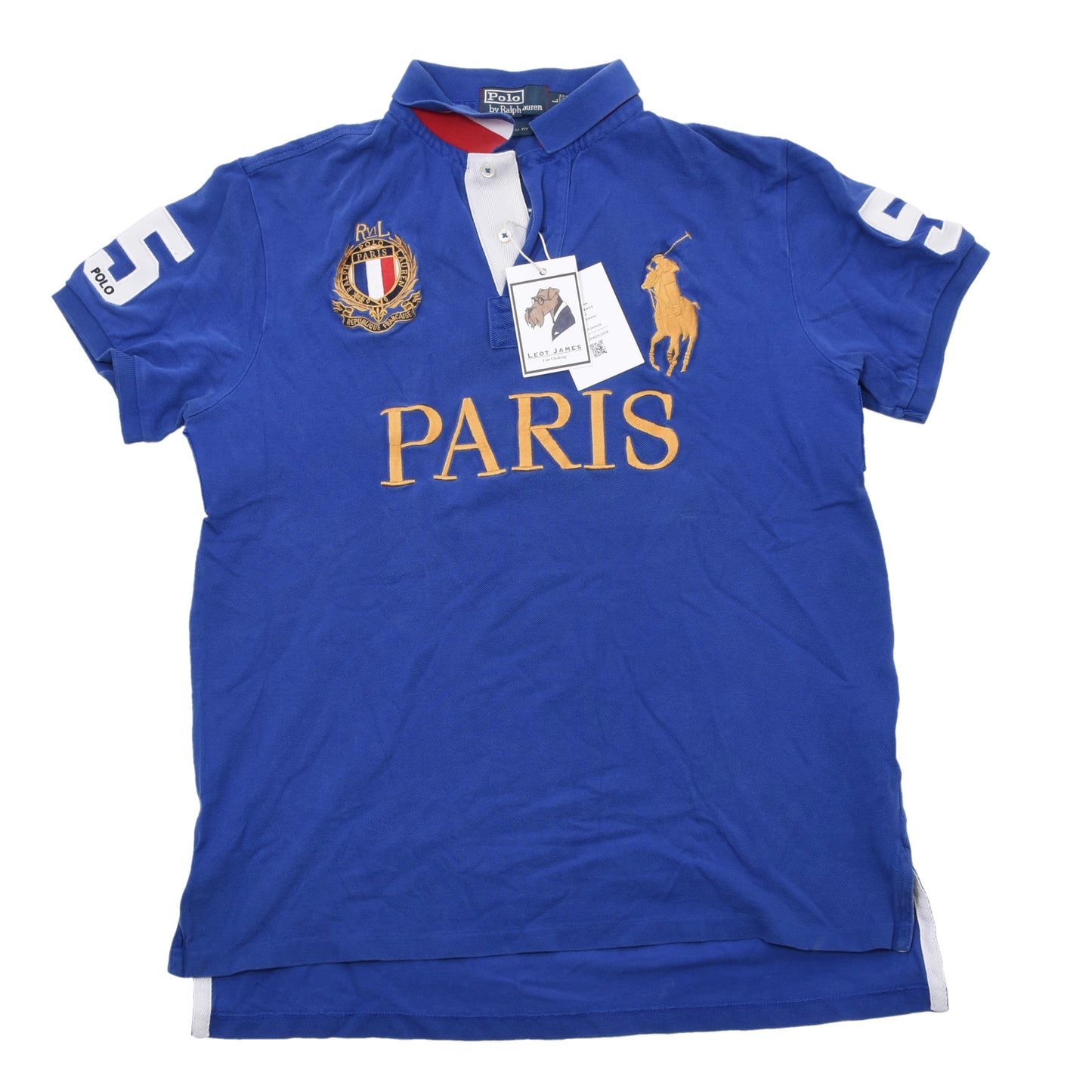Polo Ralph Lauren 3x Polo Shirts Custom Fit Size L ca. 55-57.5cm - Blue/Navy/Beige