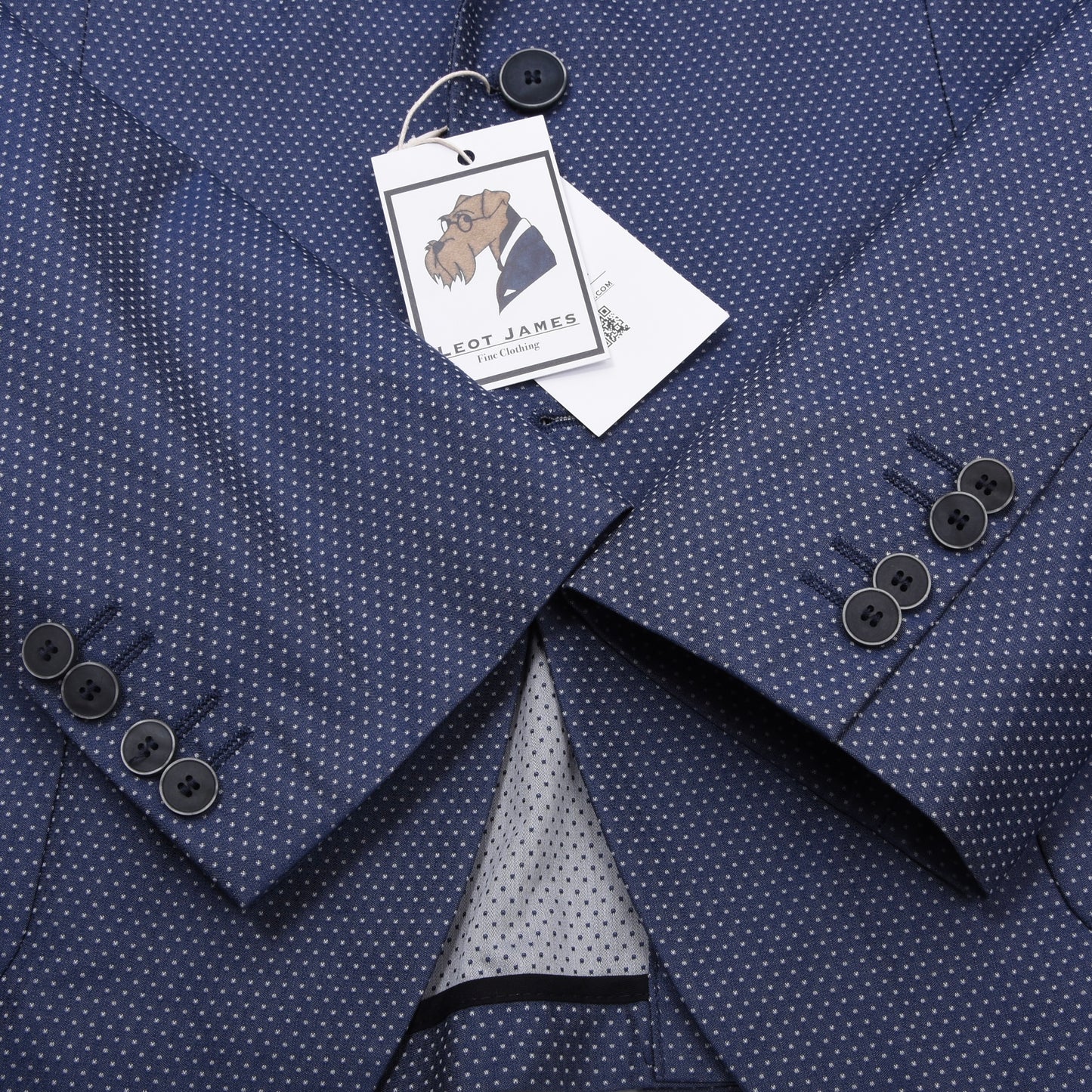 Hugo Boss Baumwoll-Punkte-Jacke Größe 52 Brust ca. 53cm - Blau