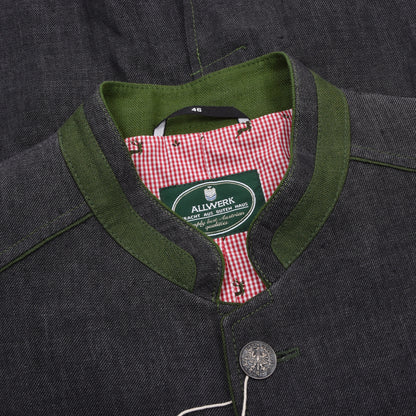 Allwerk 100% Leinen Janker/Jacke Größe 46 ca. 52,5cm - Grau