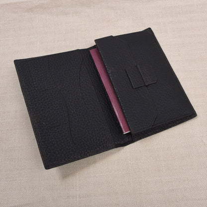 NOS Luxury Leather Travel Wallet Unsigned F. Schulz ca. 10cm - Black