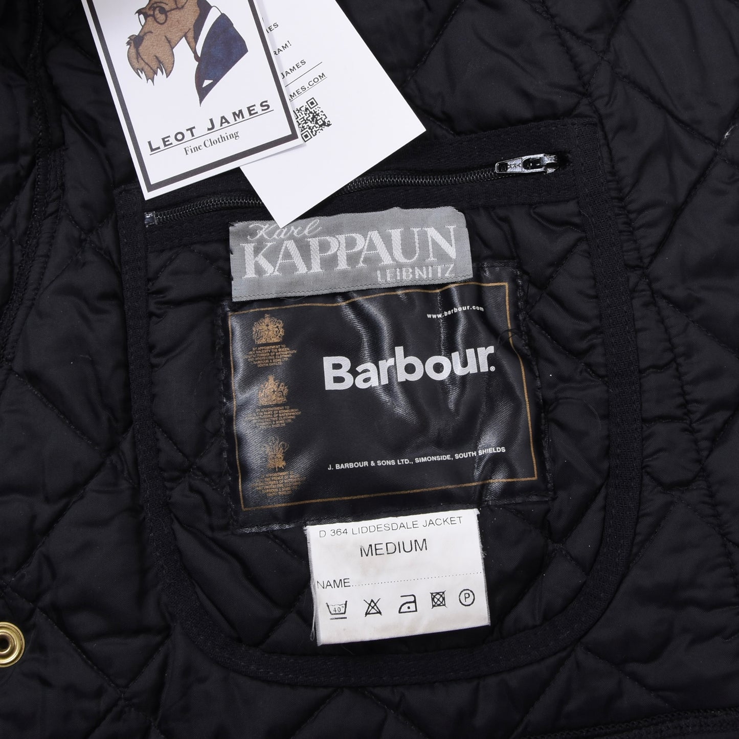 Barbour Liddesdale Quilted Jacket Size M Chest ca. 59.5cm - Black