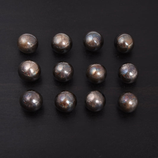 12x .925 Sterling Silver Trachten Buttons ca. 80g - Round