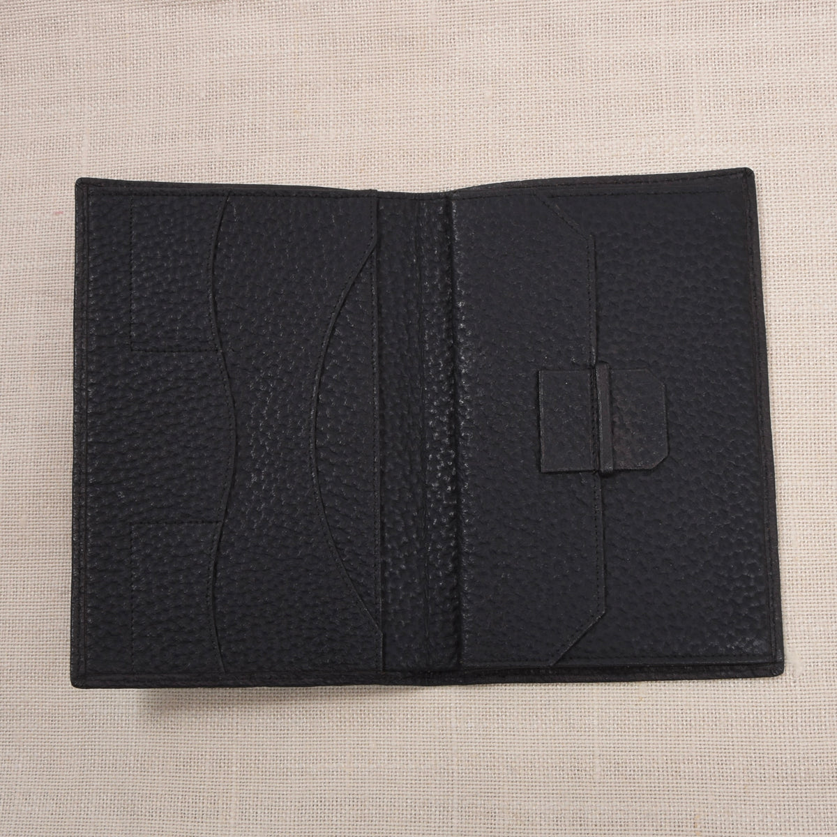 NOS Luxury Leather Travel Wallet Unsigned F. Schulz ca. 10cm - Black