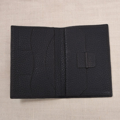 NOS Luxury Leather Travel Wallet Unsigned F. Schulz ca. 10cm - Black